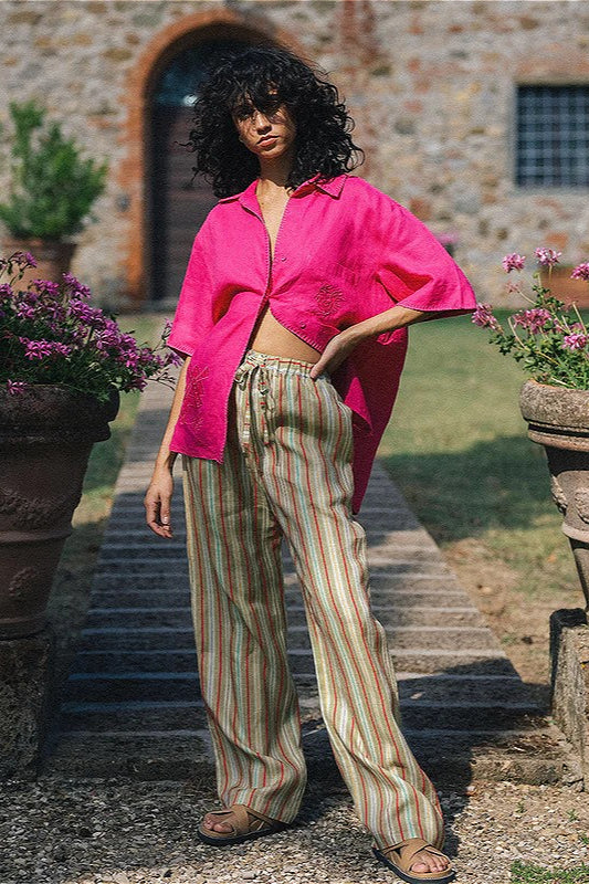 Going Out Outfit po, Loose Fit Striped Casual Pants
