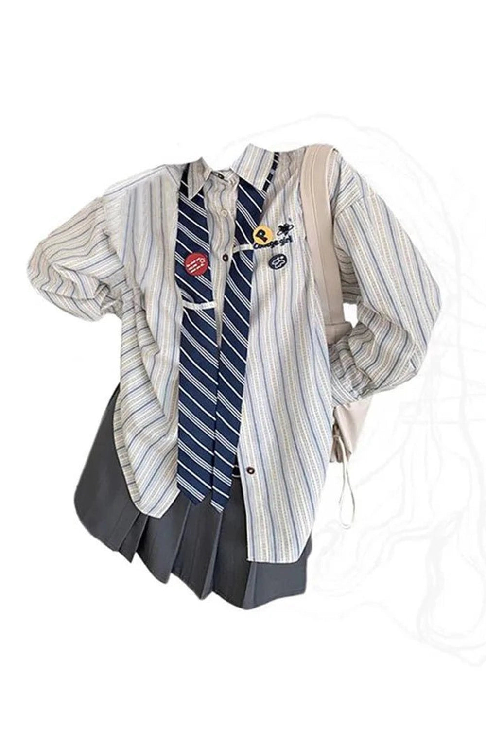 New Style Trends - Acubi Striped Button-Up Shirt - Outfit Ideas