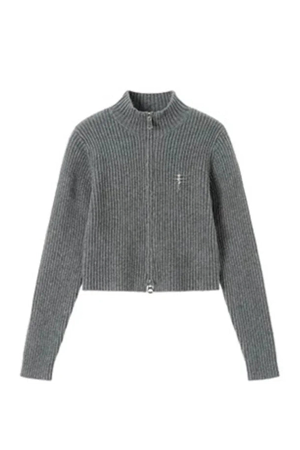 New Style Trends - Acubi Y2k Fall Ribbed Zip-Up Turtleneck Cardigan - Outfit Ideas