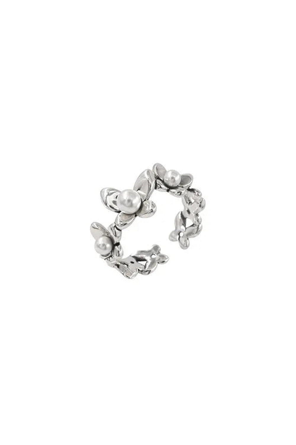 New Style Trends - Aesthetic Flower Pearl Adjustable Ring - Outfit Ideas