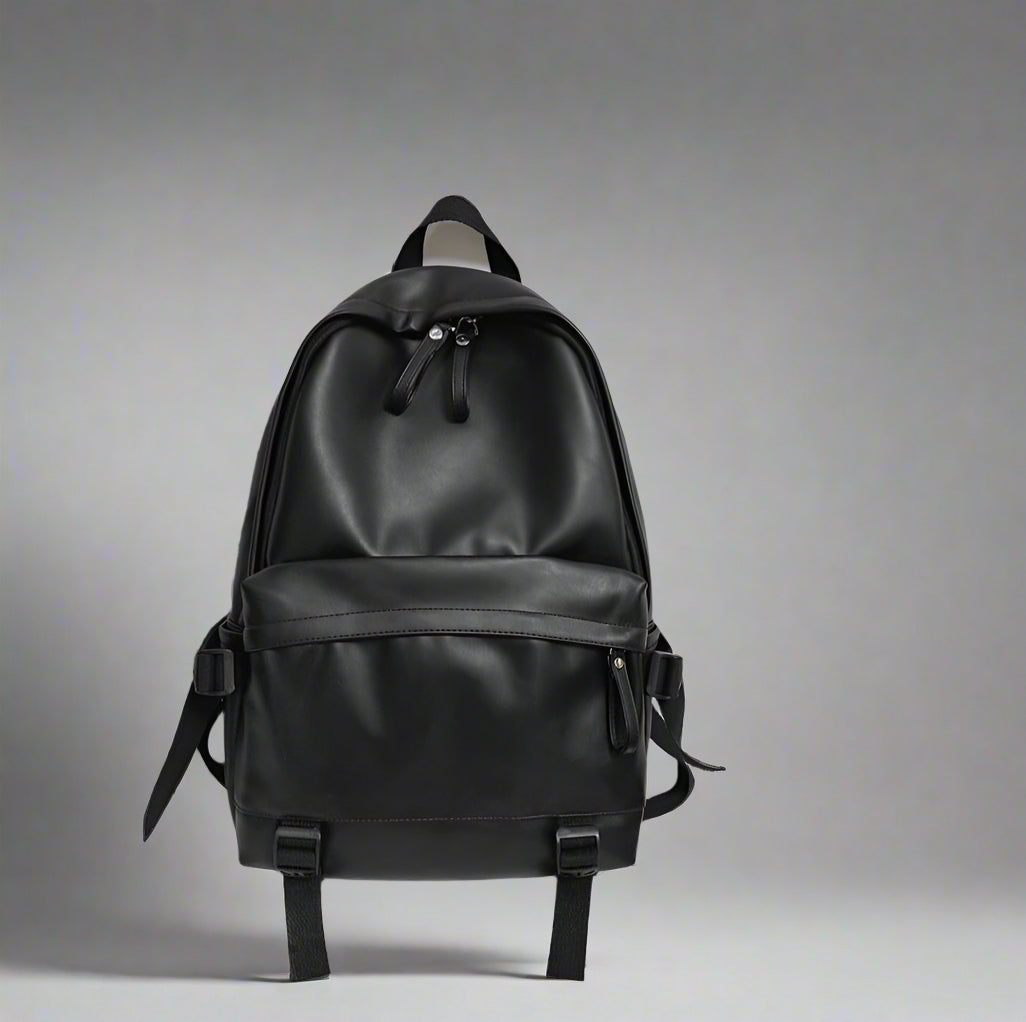 New Style Trends - Aesthetic Leather Rucksack School Backpack - Outfit Ideas
