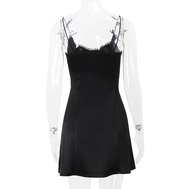 New Style Trends - Aesthetic Midnight Bow Slip Dress - Outfit Ideas