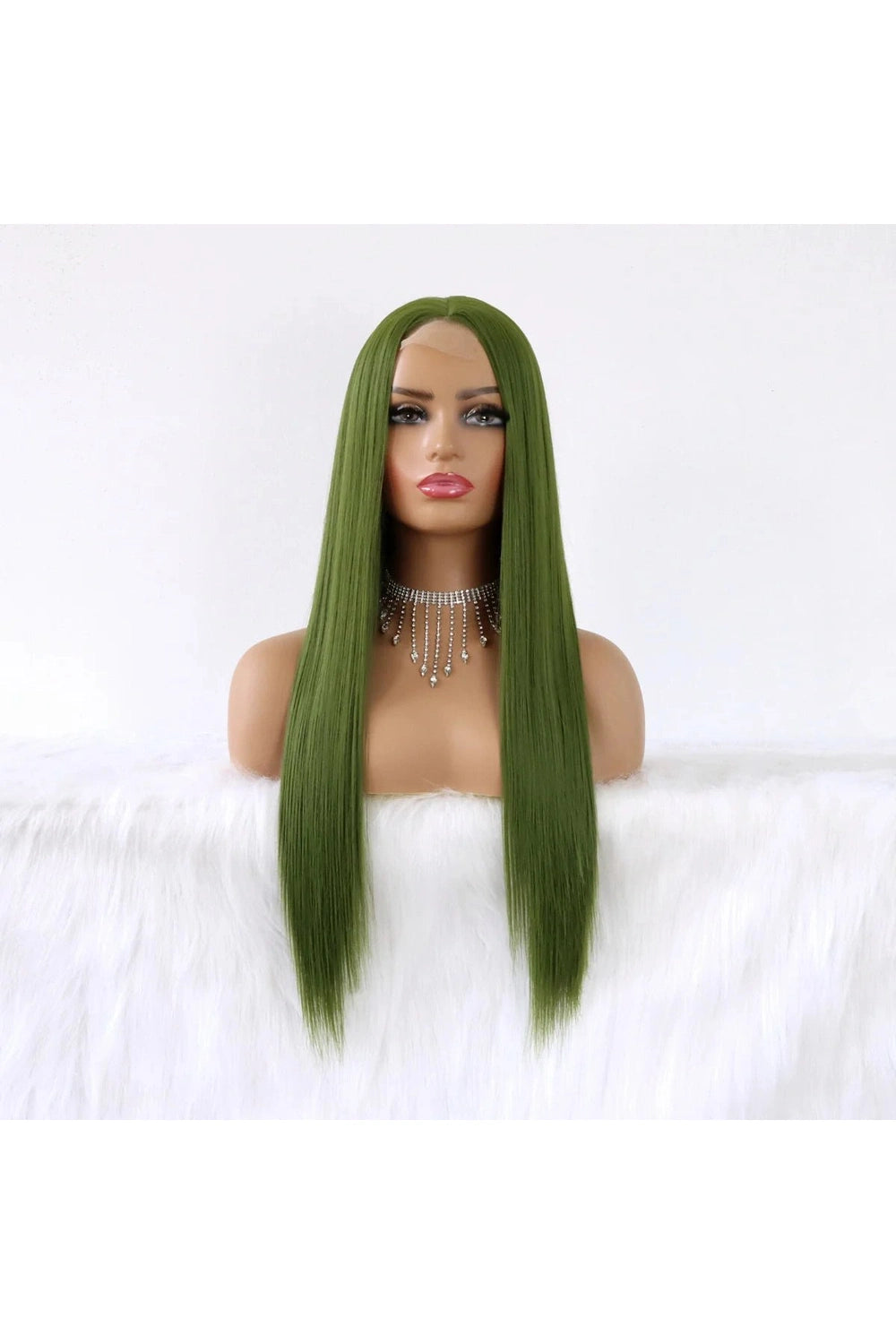 New Style Trends - Aesthetic Olive Green Straight Wig - Outfit Ideas