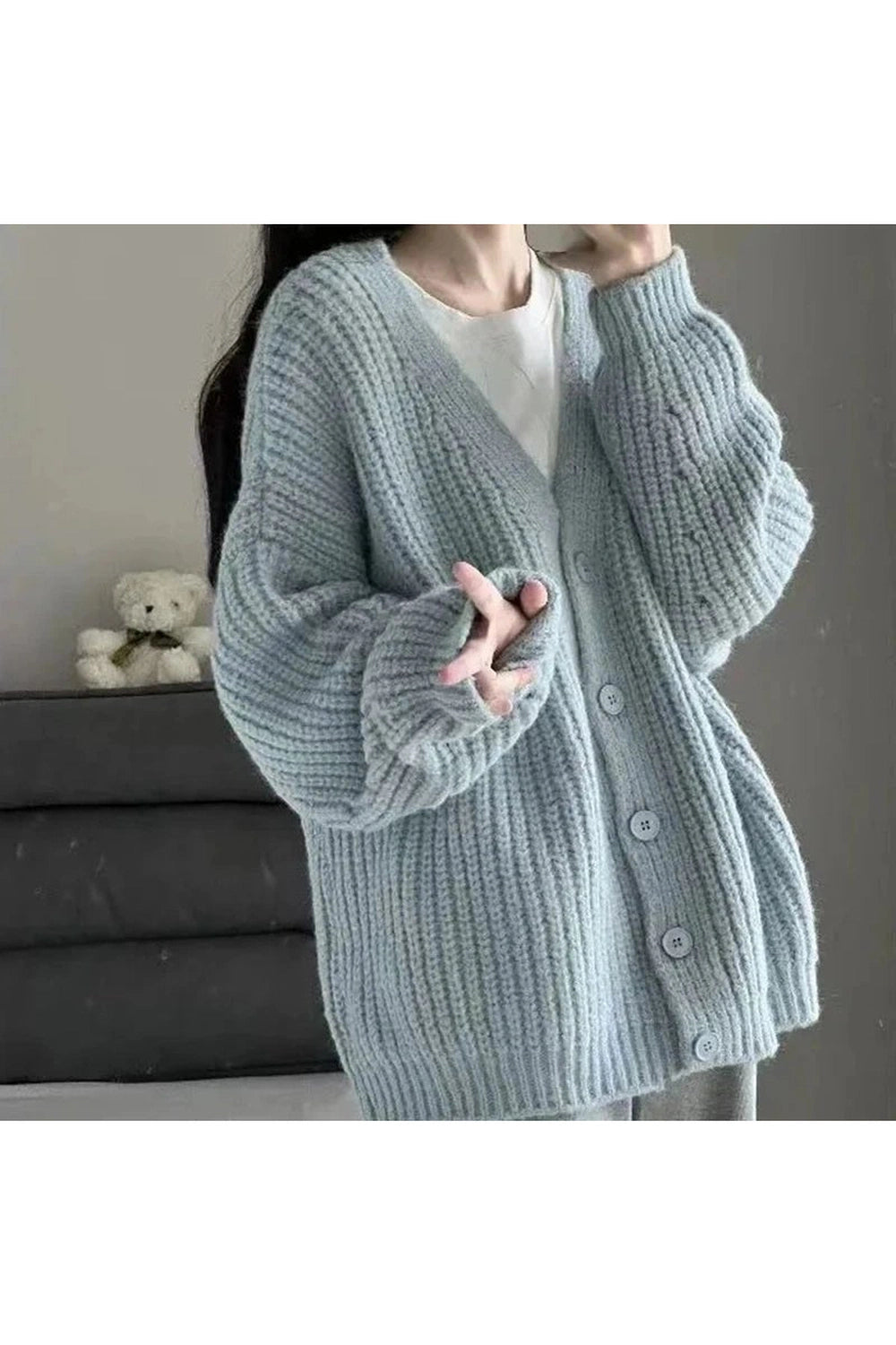 New Style Trends - Aesthetic Pastel Soft Blush Chunky Cardigan - Outfit Ideas