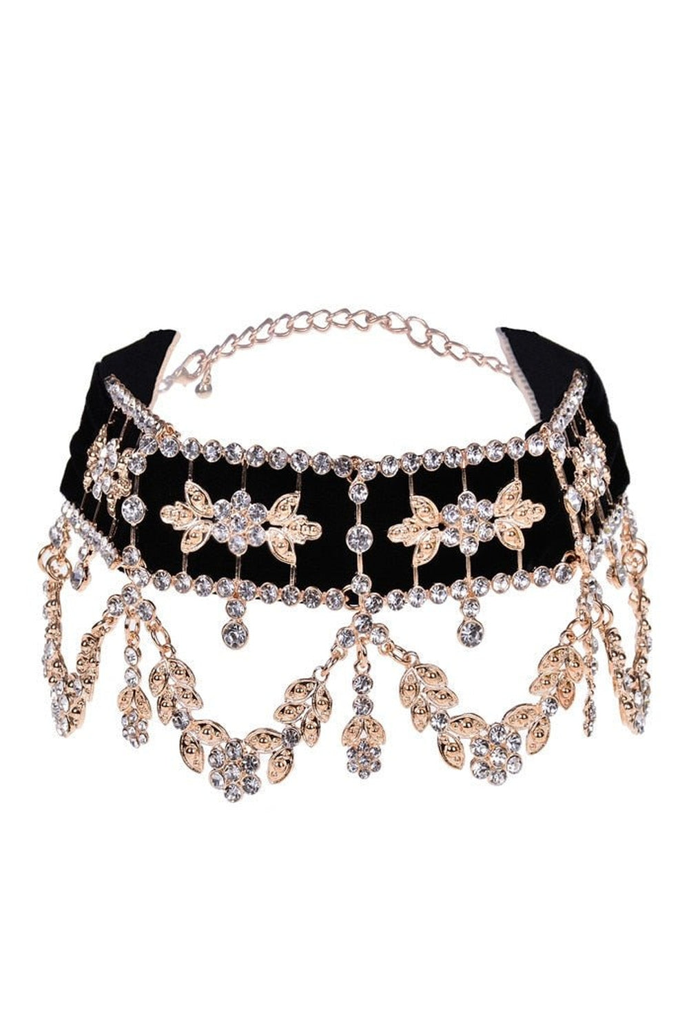 New Style Trends - Aesthetic Rhinestone Flower Necklace - Outfit Ideas