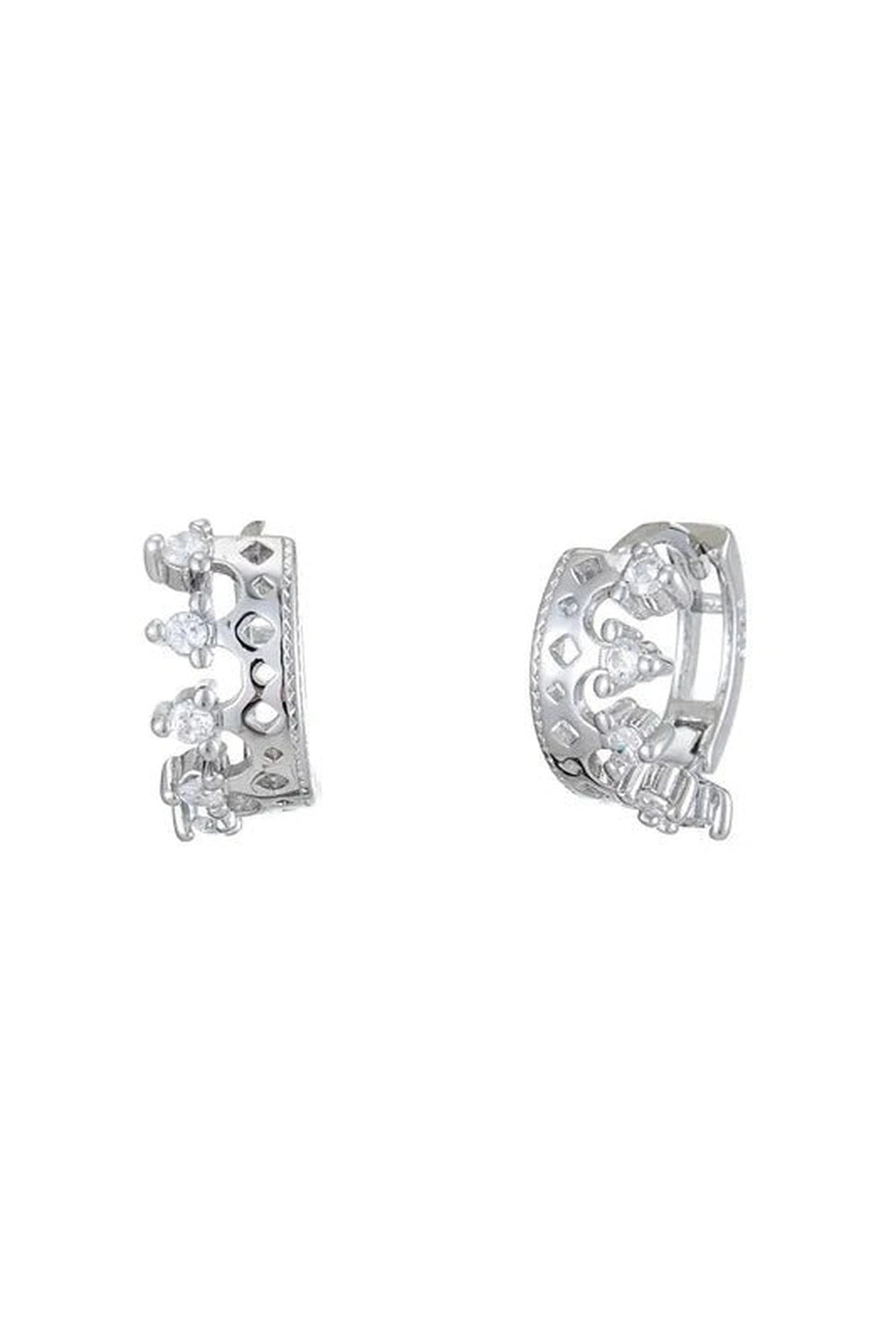 New Style Trends - Aesthetic Silver Crown Hoop Earrings - Outfit Ideas