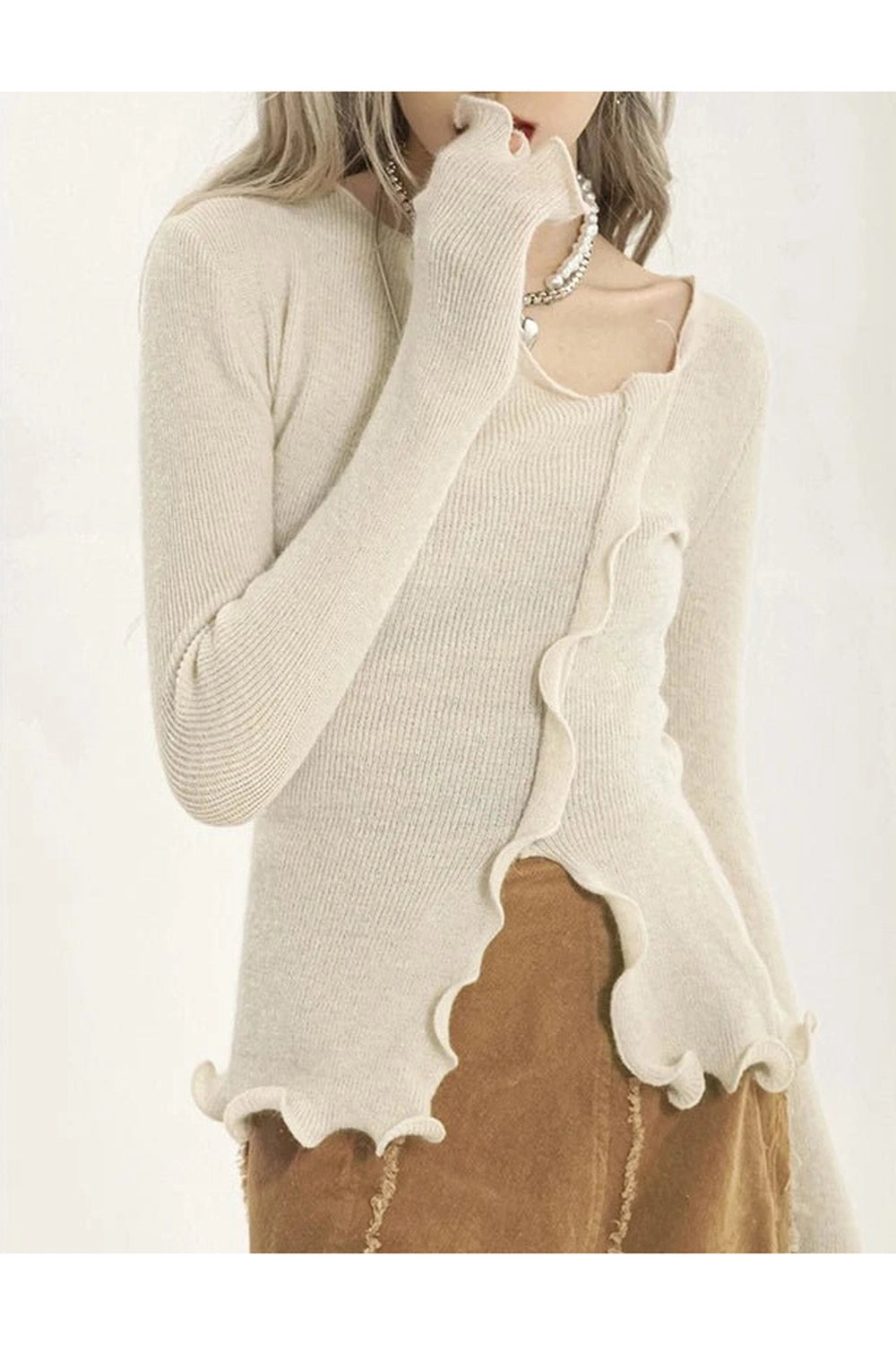 New Style Trends - Aesthetic Soft Wave Ruffle Cardigan - Outfit Ideas