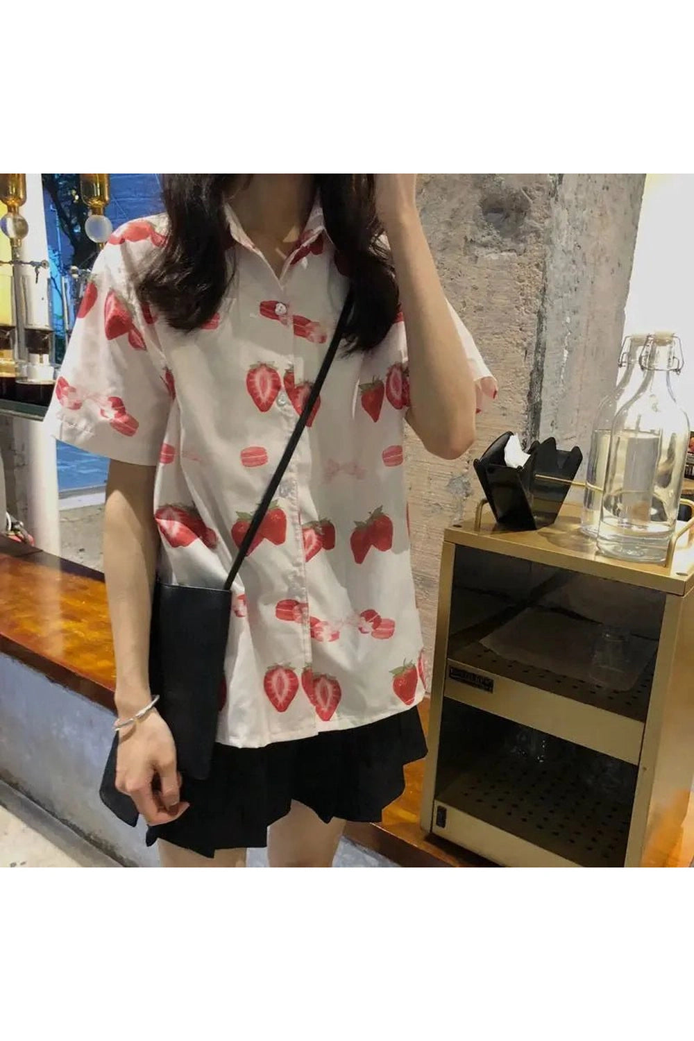 New Style Trends - Aesthetic Strawberry Print Casual Shirt - Outfit Ideas
