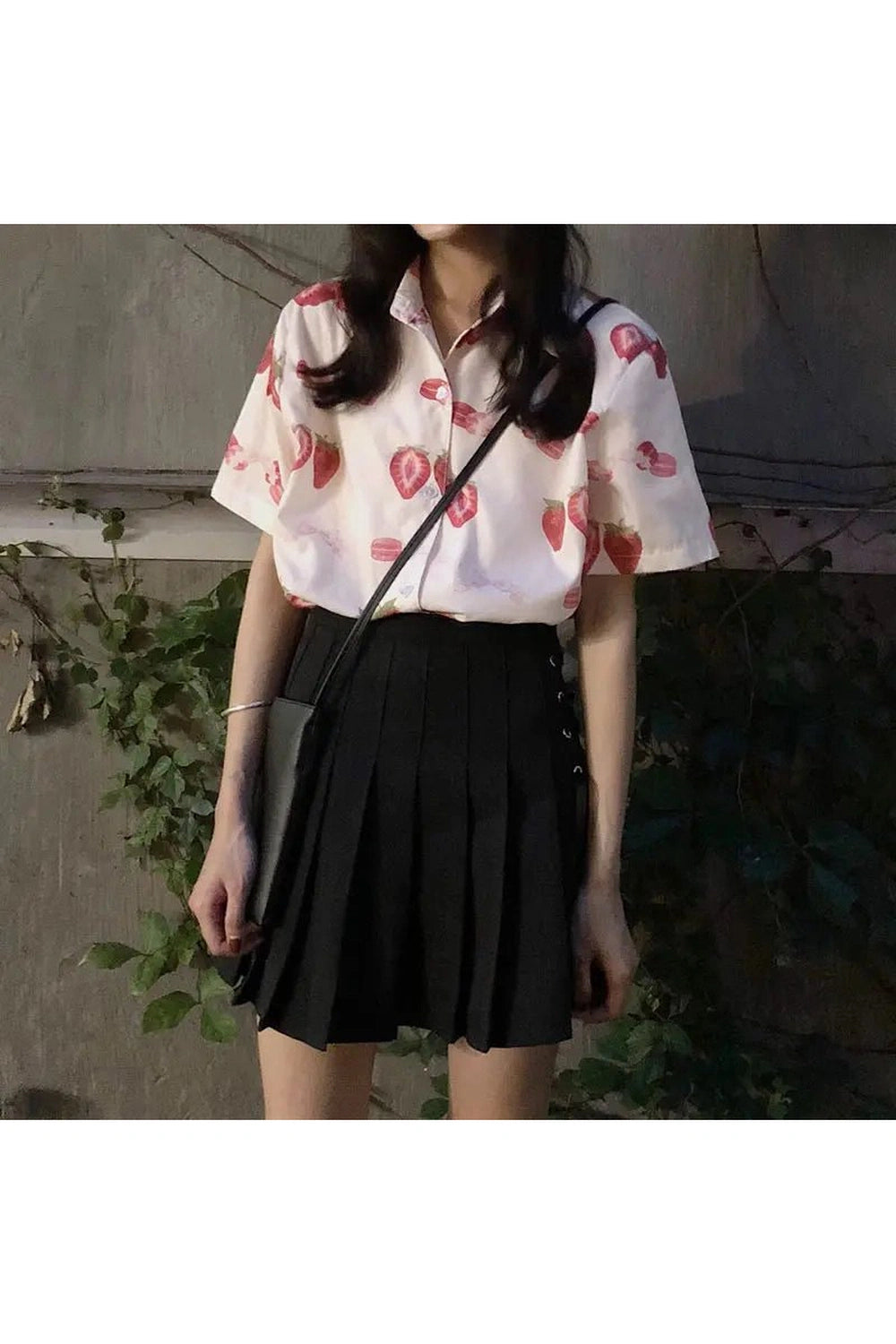 New Style Trends - Aesthetic Strawberry Print Casual Shirt - Outfit Ideas