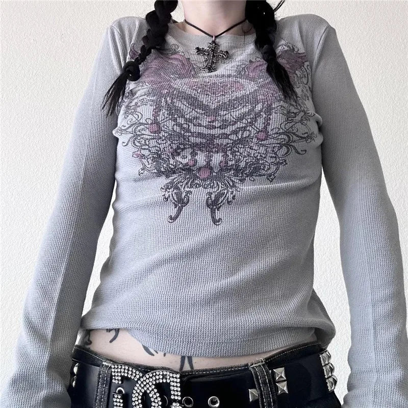 New Style Trends - Alt Angel Graphic Waffle Top - Outfit Ideas
