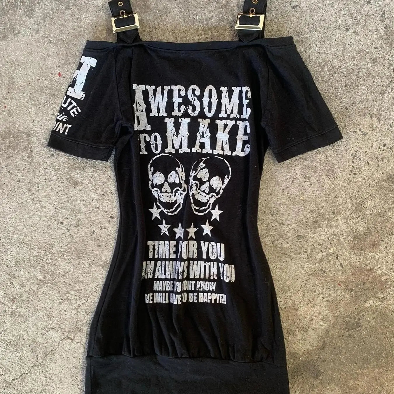 New Style Trends - Alt Buckle Strap Skull Top - Outfit Ideas