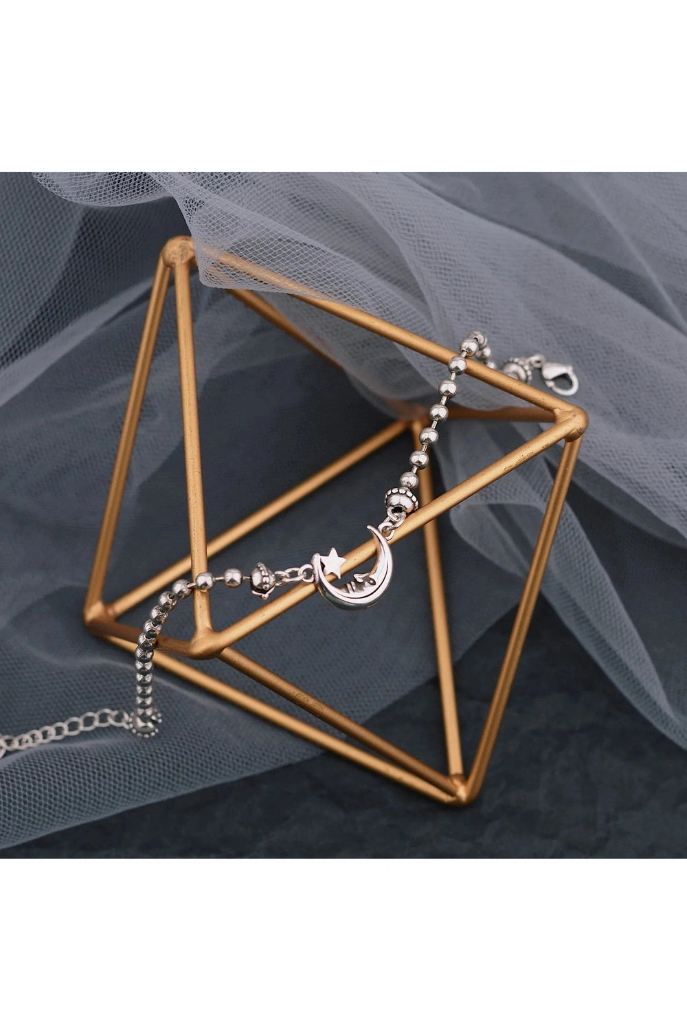 New Style Trends - Alt Celestial Moon & Star Silver Bracelet - Outfit Ideas