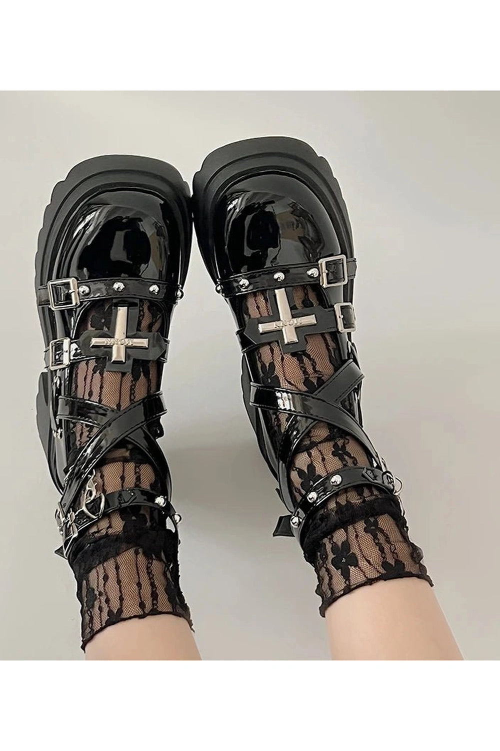 New Style Trends - Alt Dark Angel Chain Strap Shoes - Outfit Ideas