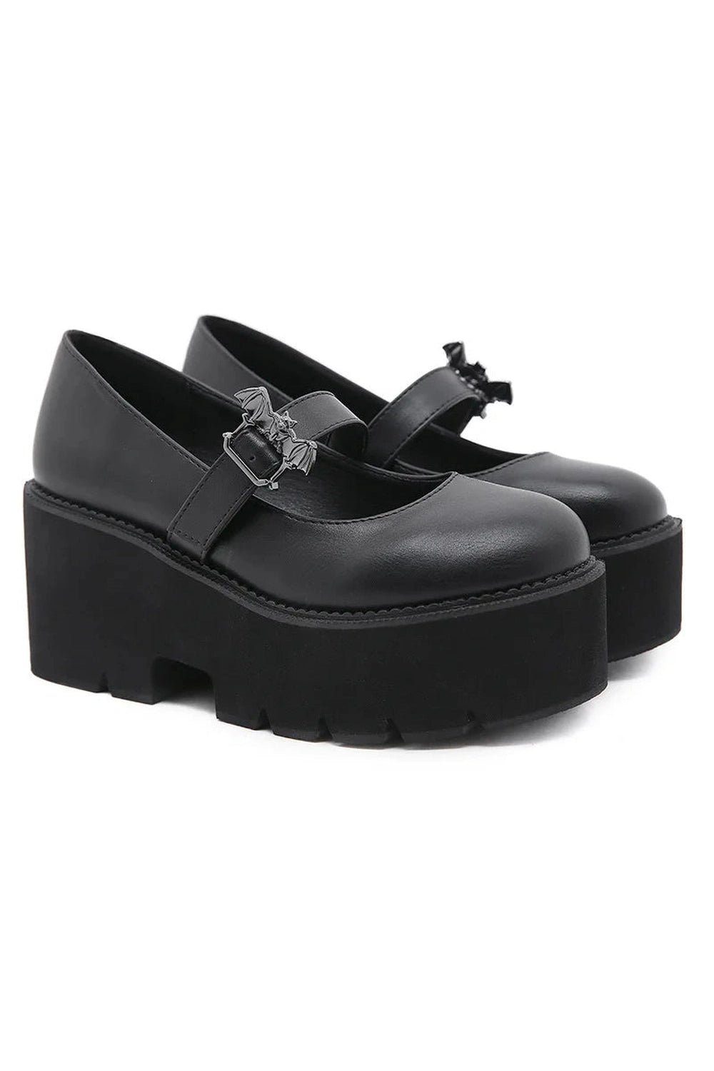 New Style Trends - Alt Dark Bat Charm Chunky Shoes - Outfit Ideas