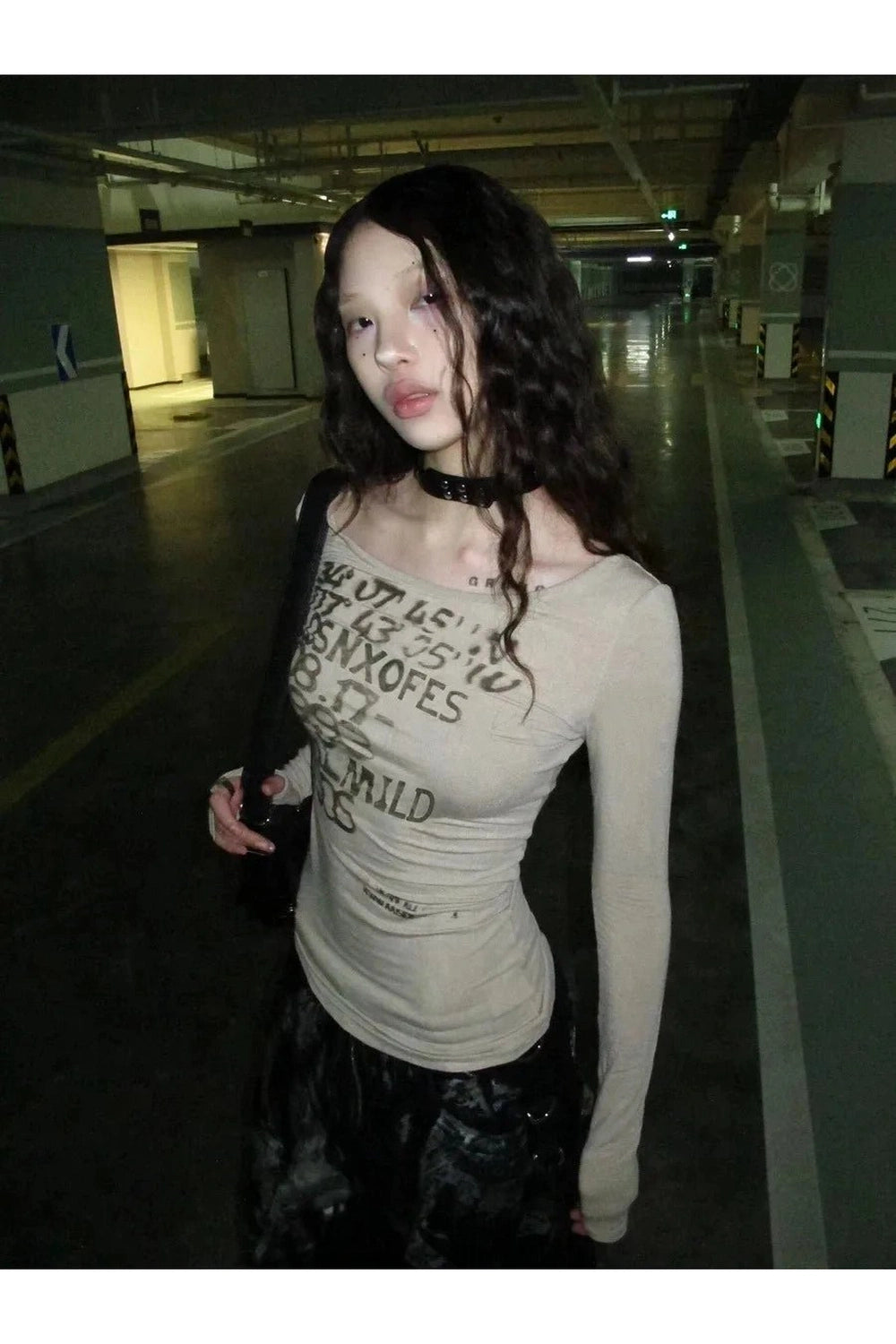 New Style Trends - Alt Distressed Graphic Long Sleeve Top - Outfit Ideas