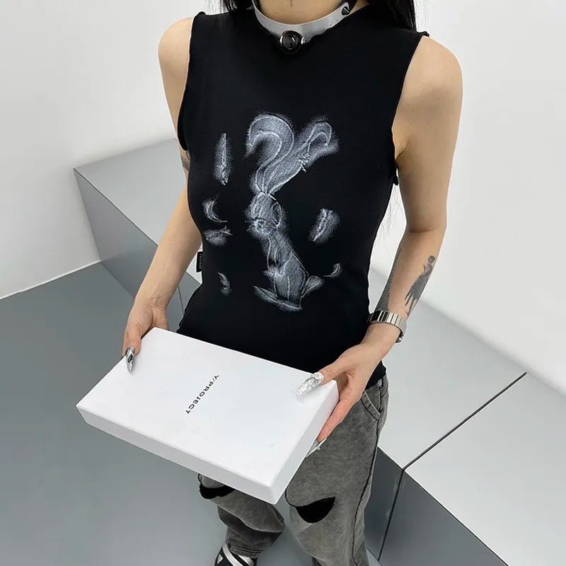 New Style Trends - Alt Edgy Ink Muscle Top - Outfit Ideas