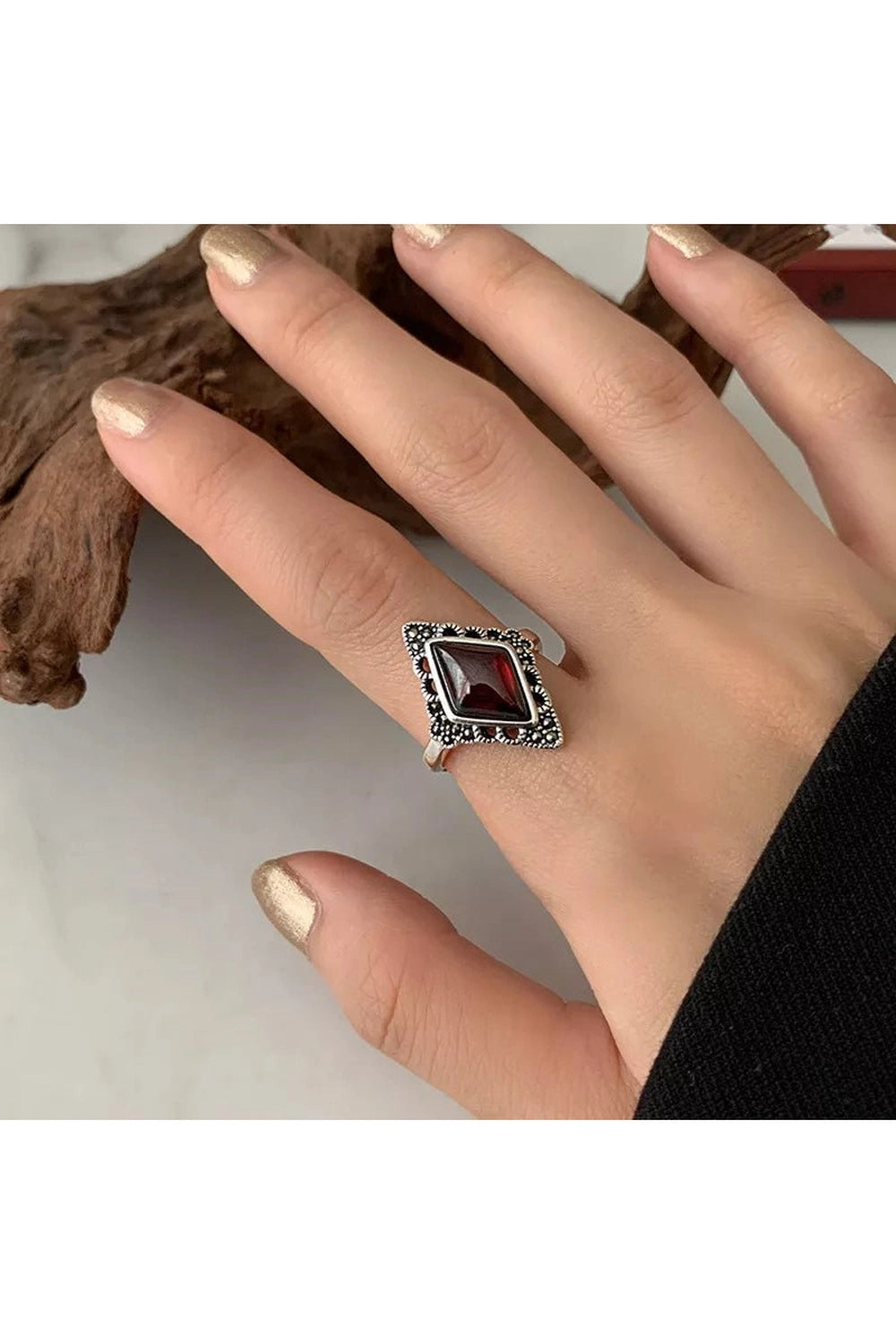 New Style Trends - Alt Elegant Marquise Garnet Cocktail Ring - Outfit Ideas