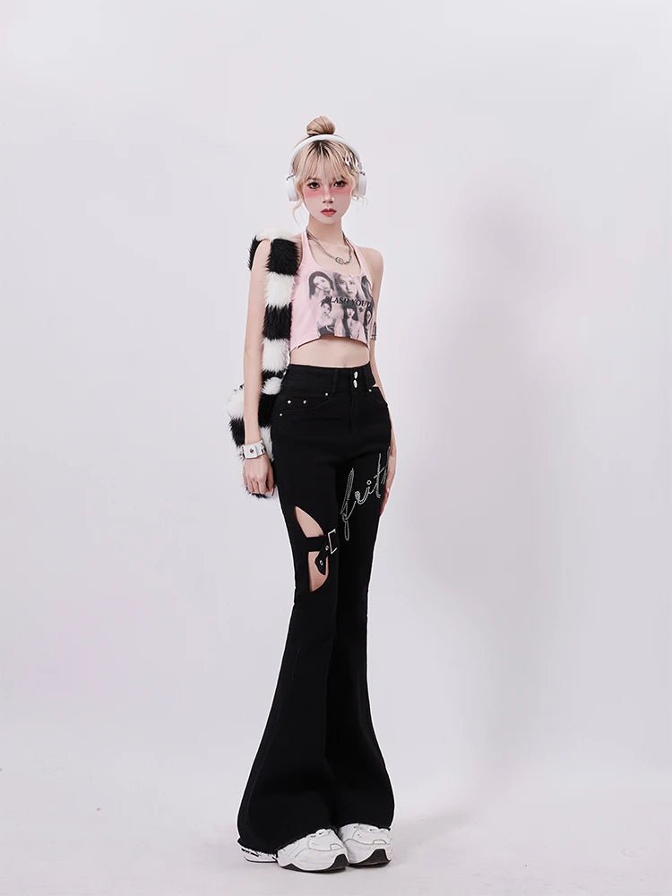 New Style Trends - Alt Faith Buckled Flare Pants - Outfit Ideas