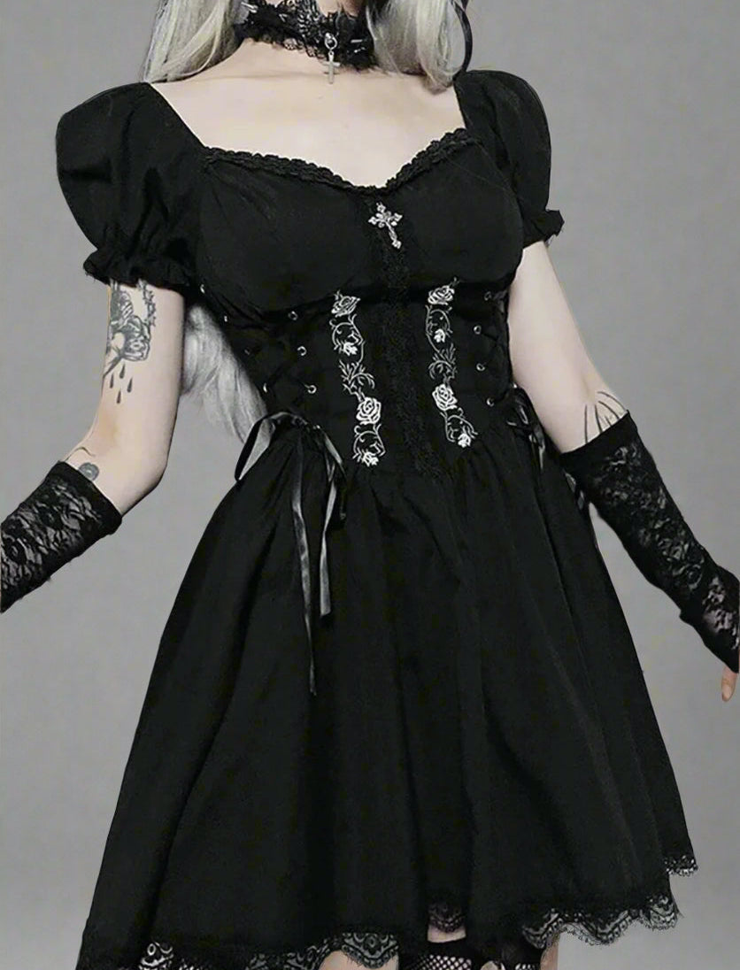 New Style Trends - Alt Goth A-line Bandage Corset Dress - Outfit Ideas
