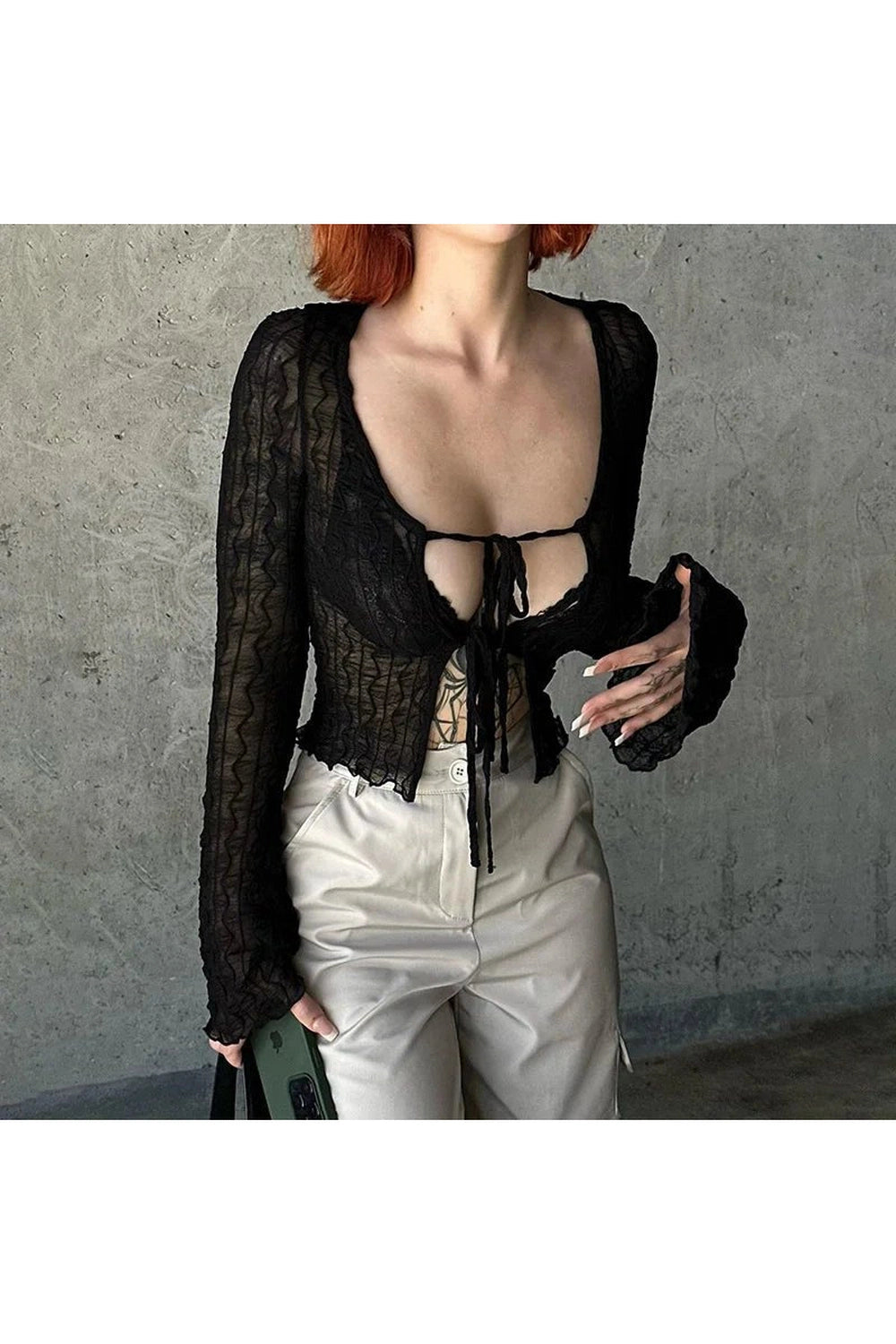 New Style Trends - Alt Gothic Lace Up Blouse - Outfit Ideas