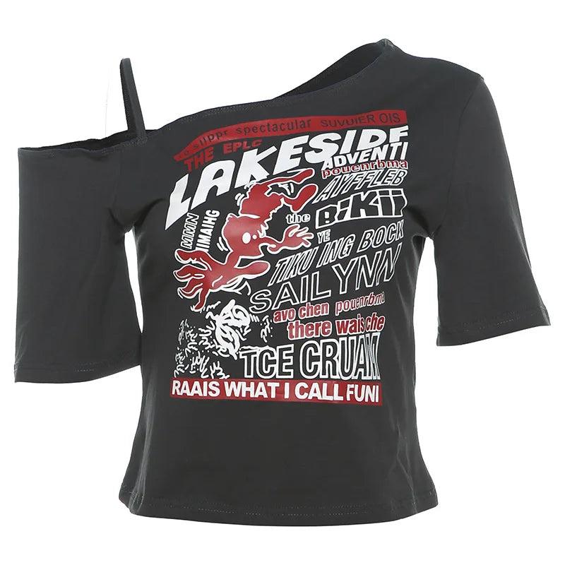 New Style Trends - Alt Lakeside Chaos Cold Shoulder T-Shirt - Outfit Ideas