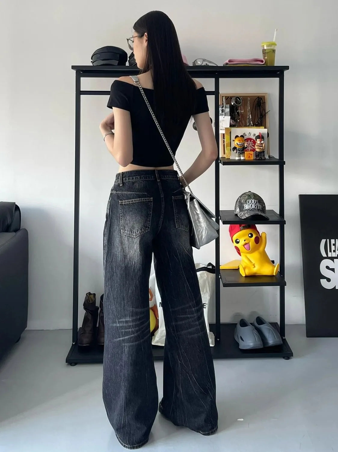 New Style Trends - Alt Midnight Groove Wide Leg Jeans - Outfit Ideas