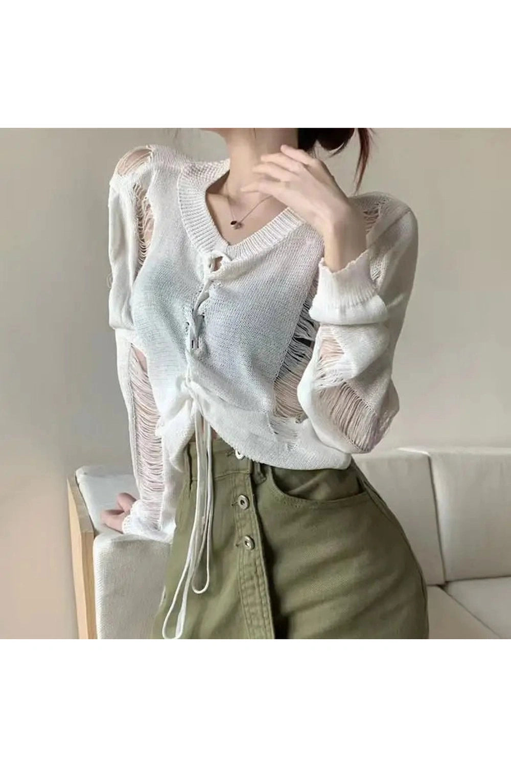 New Style Trends - Alt Midnight Lace-Up Mesh Top - Outfit Ideas