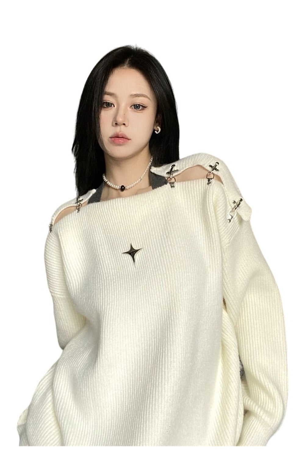 New Style Trends - Alt Off Shoulder Y2K Sweater - Outfit Ideas