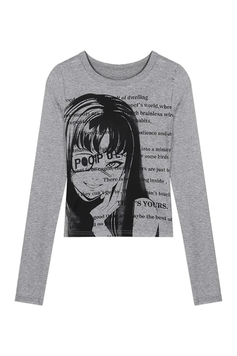 New Style Trends - Alt Print Long Sleeve Crop Top - Outfit Ideas