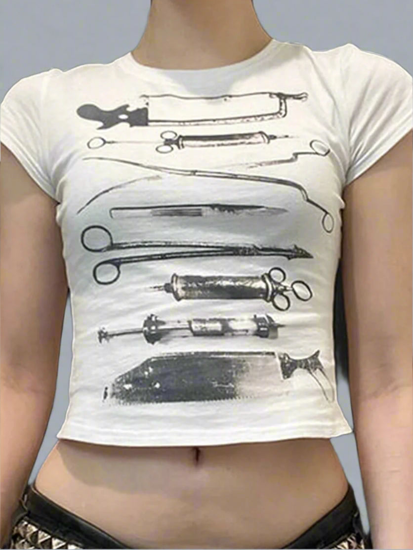 New Style Trends - Alt Retro Anatomy Tools Crop Top - Outfit Ideas