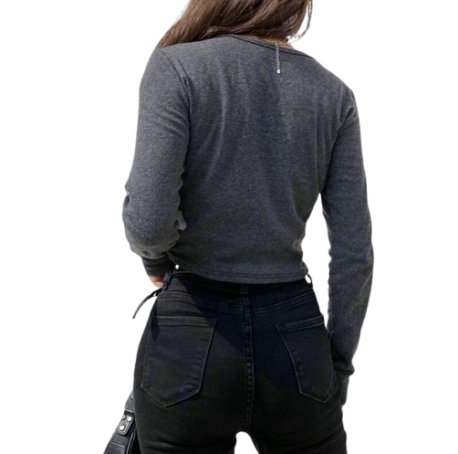 New Style Trends - Alt Rhinestone Flower Long Sleeve Top - Outfit Ideas