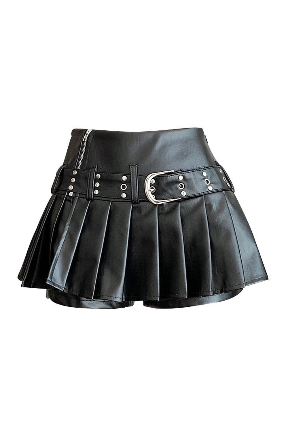 New Style Trends - Alt Riveted Pleather Mini Skirt - Outfit Ideas