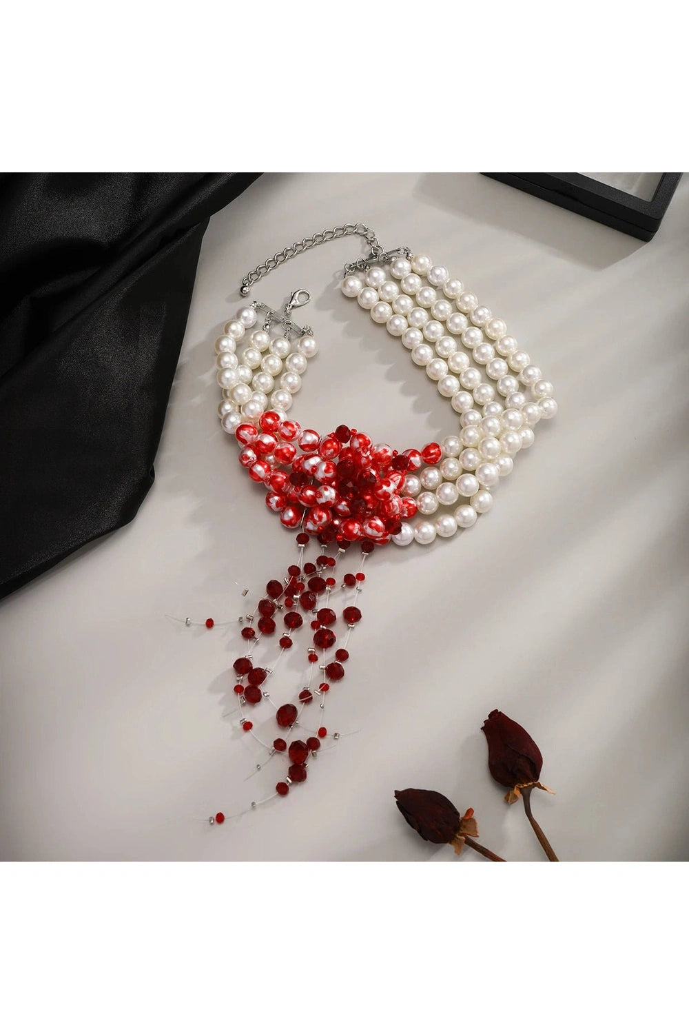 New Style Trends - Alt Scarlet Pearl Choker Necklace - Outfit Ideas