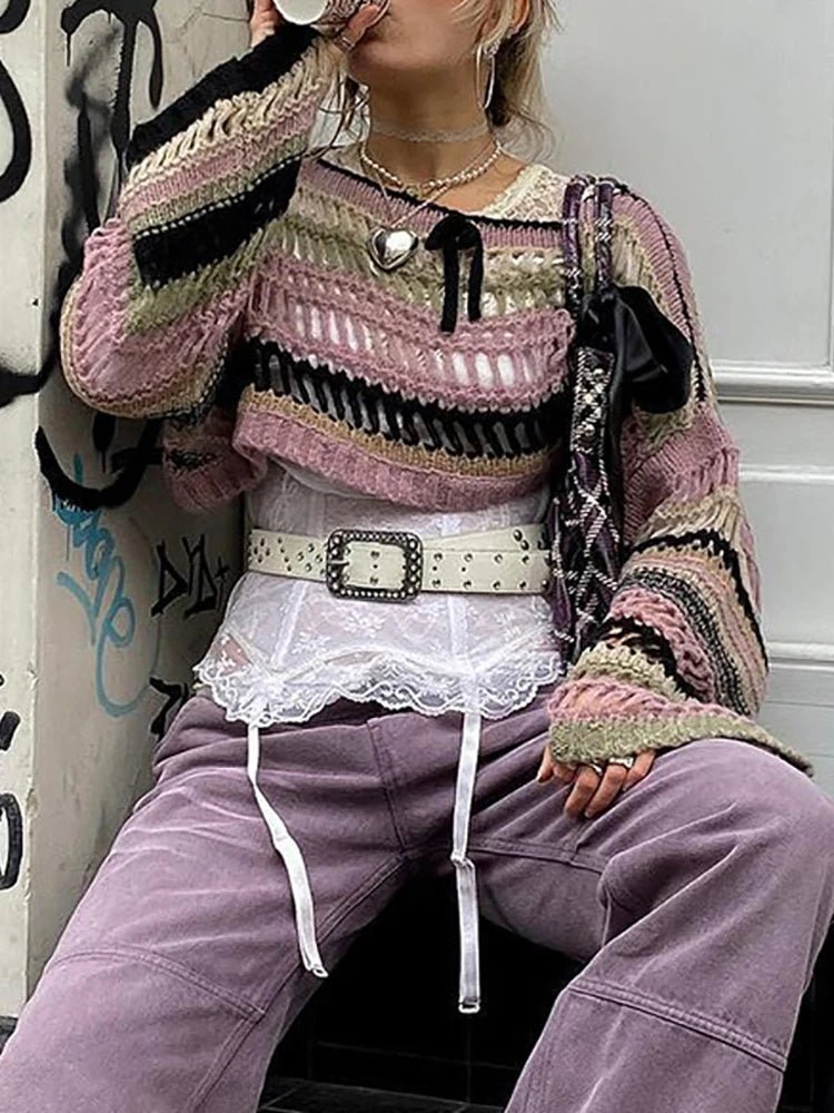 New Style Trends - Alt Shattered Lace Knit Sweater - Outfit Ideas