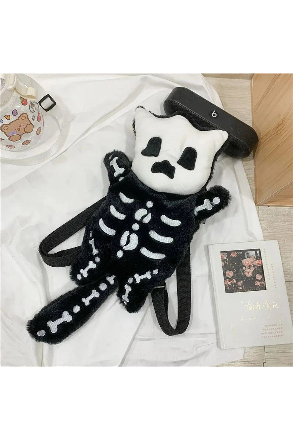 New Style Trends - Alt Skull Plush Water Bottle Bag - Outfit Ideas
