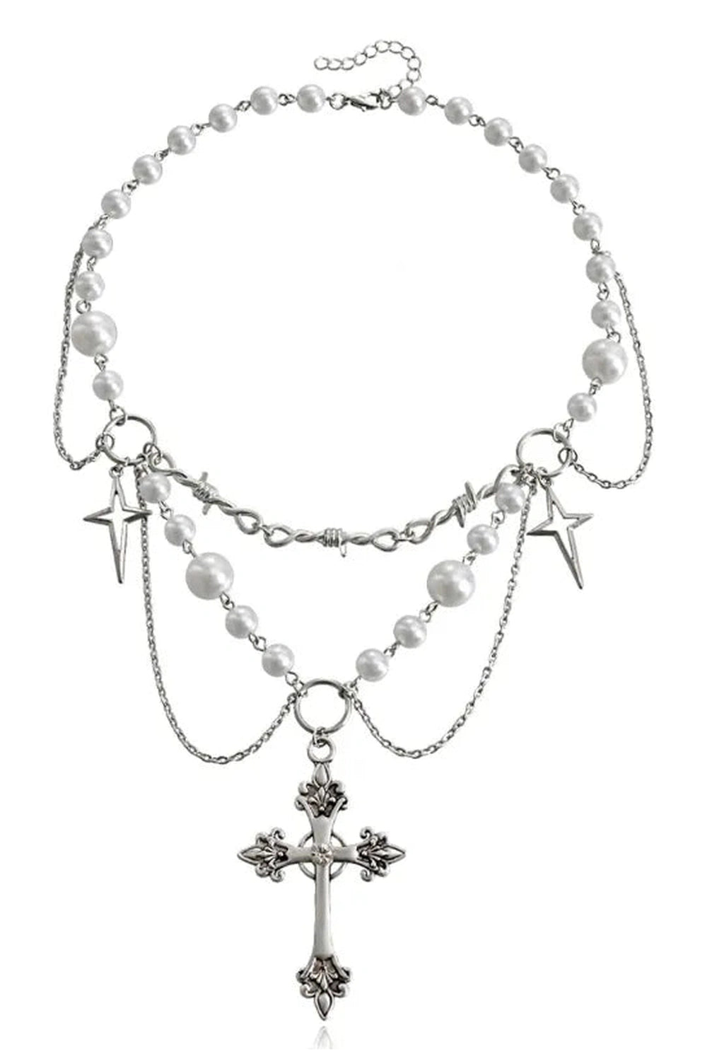 New Style Trends - Alt Victorian Gothic Rosary Pearl Necklace - Outfit Ideas
