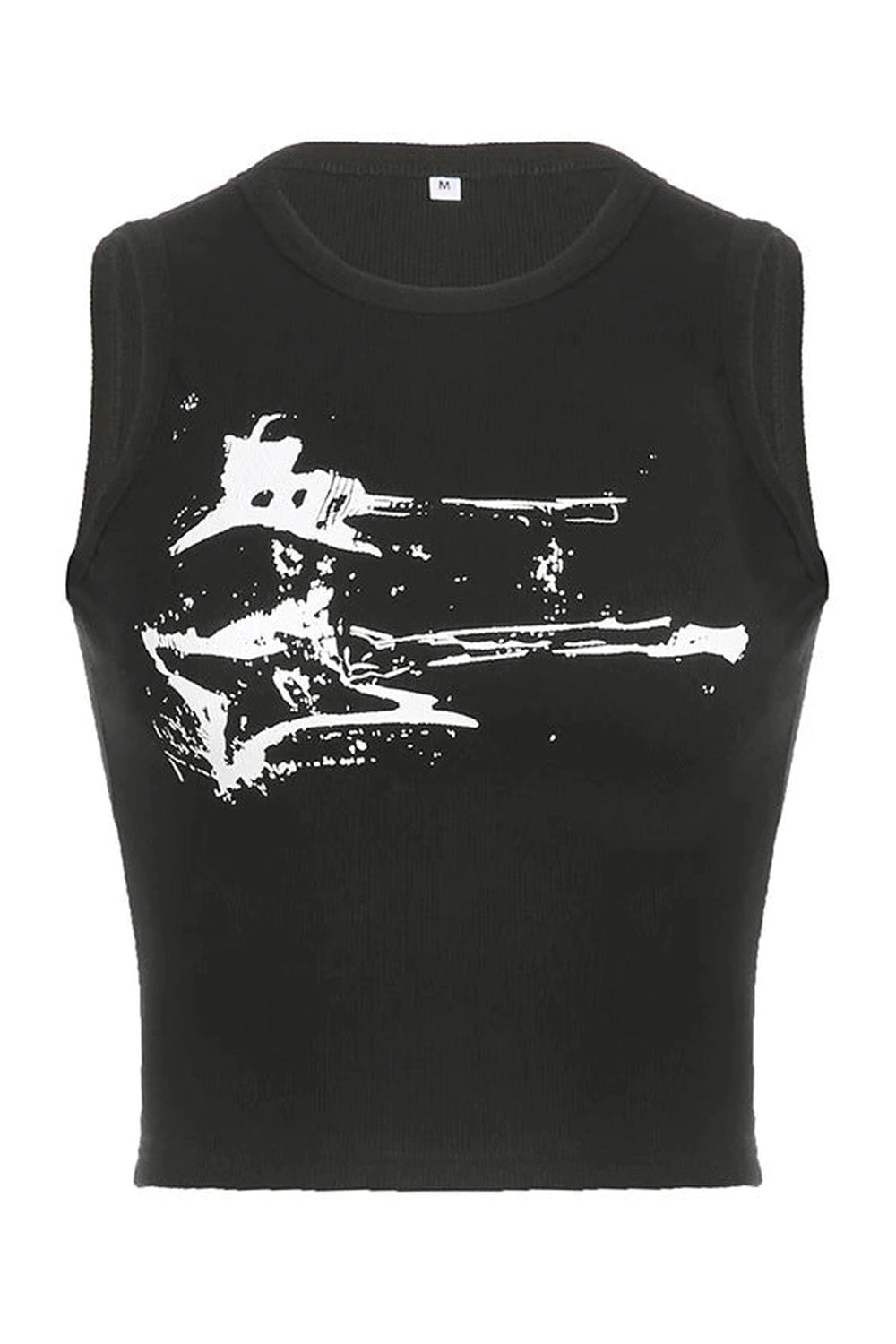 New Style Trends - Alt Y2k Distressed Graphic Ribbed Top - Outfit Ideas