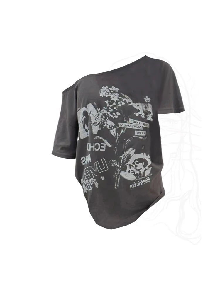 New Style Trends - Asymmetrical Alt Graphic Top - Outfit Ideas
