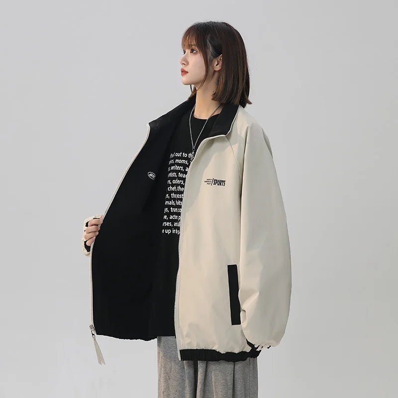 New Style Trends - Black Striped Y2k Oversized Track Jacket - Outfit Ideas