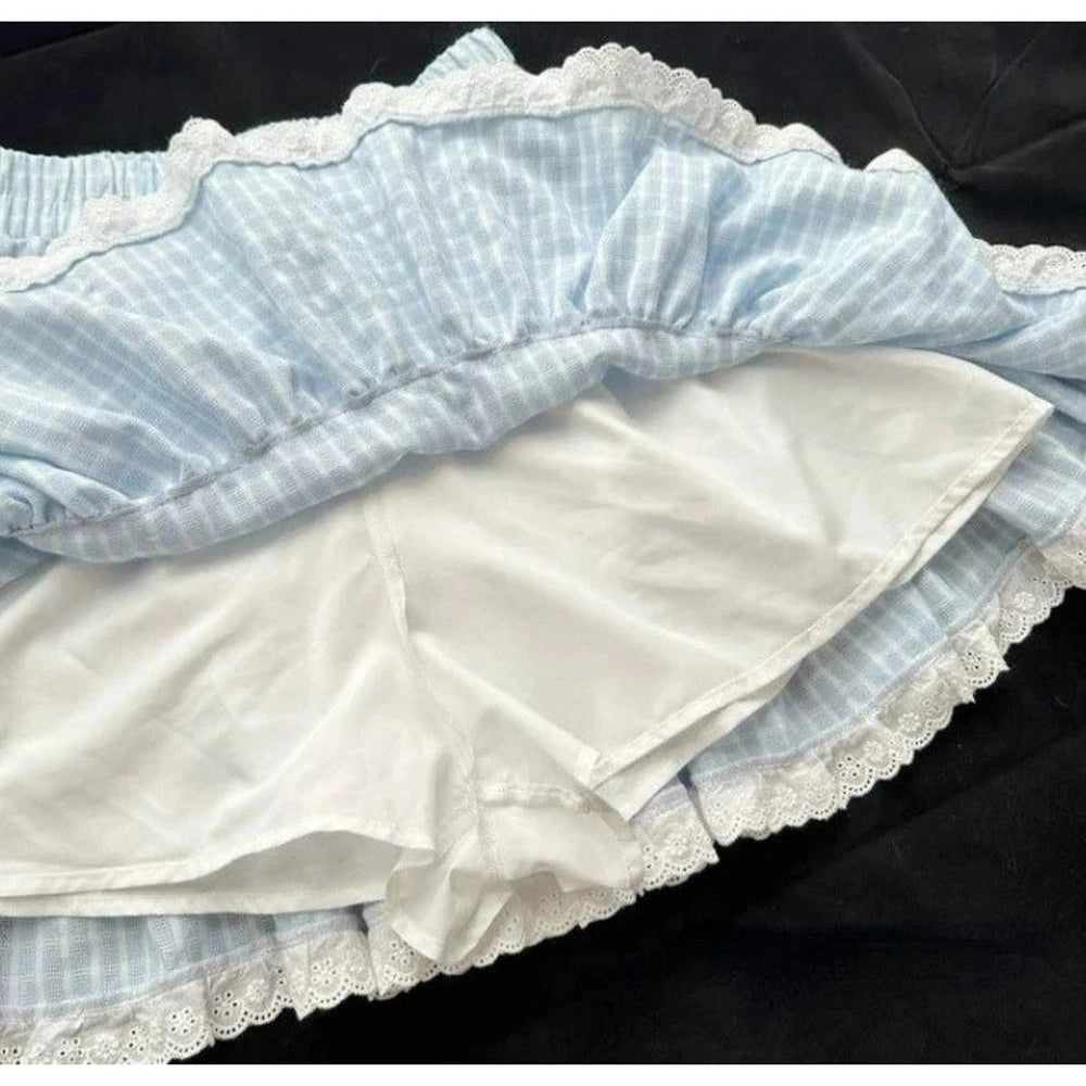 New Style Trends - Blue Plaid Lolita Skirt - Outfit Ideas