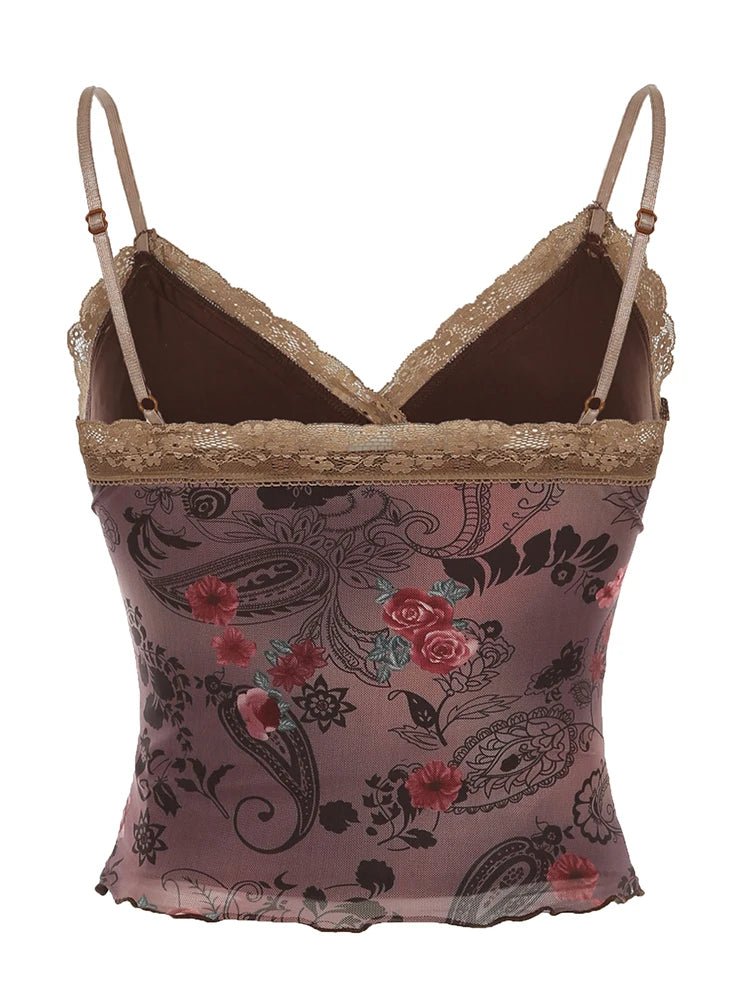 New Style Trends - Boho Bloom Lace Aesthetic Cami Crop Top - Outfit Ideas
