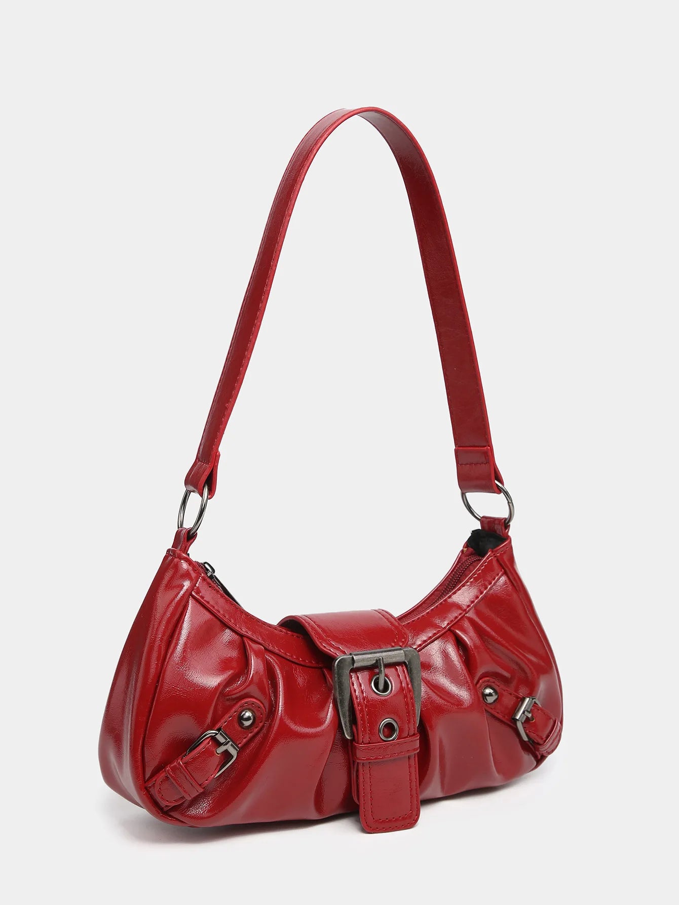 New Style Trends - Buckle Rouge Y2k Shoulder Bag - Outfit Ideas
