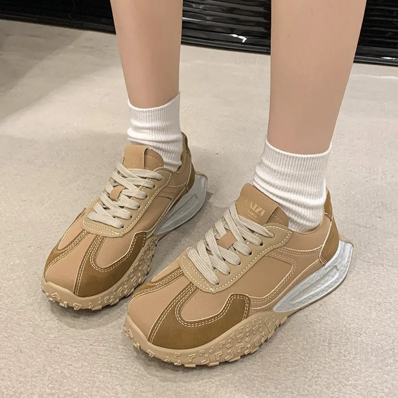 New Style Trends - Burgundy Pop Sport Aesthetic Sneakers - Outfit Ideas