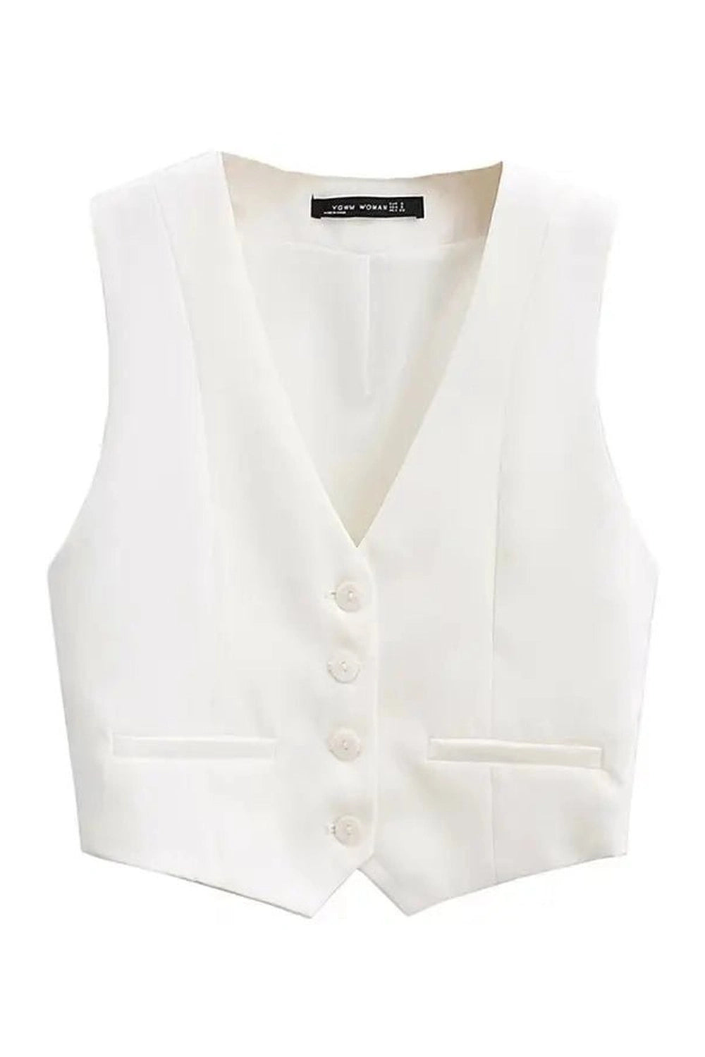 New Style Trends - Chic V-Neck White Vest - Outfit Ideas