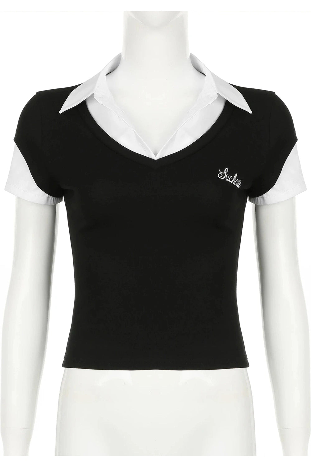 New Style Trends - Classic Retro V-Neck Polo Top - Outfit Ideas
