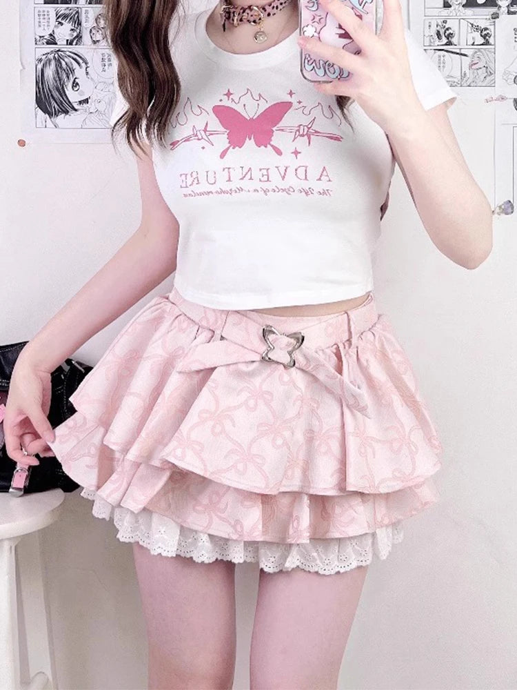 New Style Trends - Coquette Blush Flutter Bow Skirt - Outfit Ideas