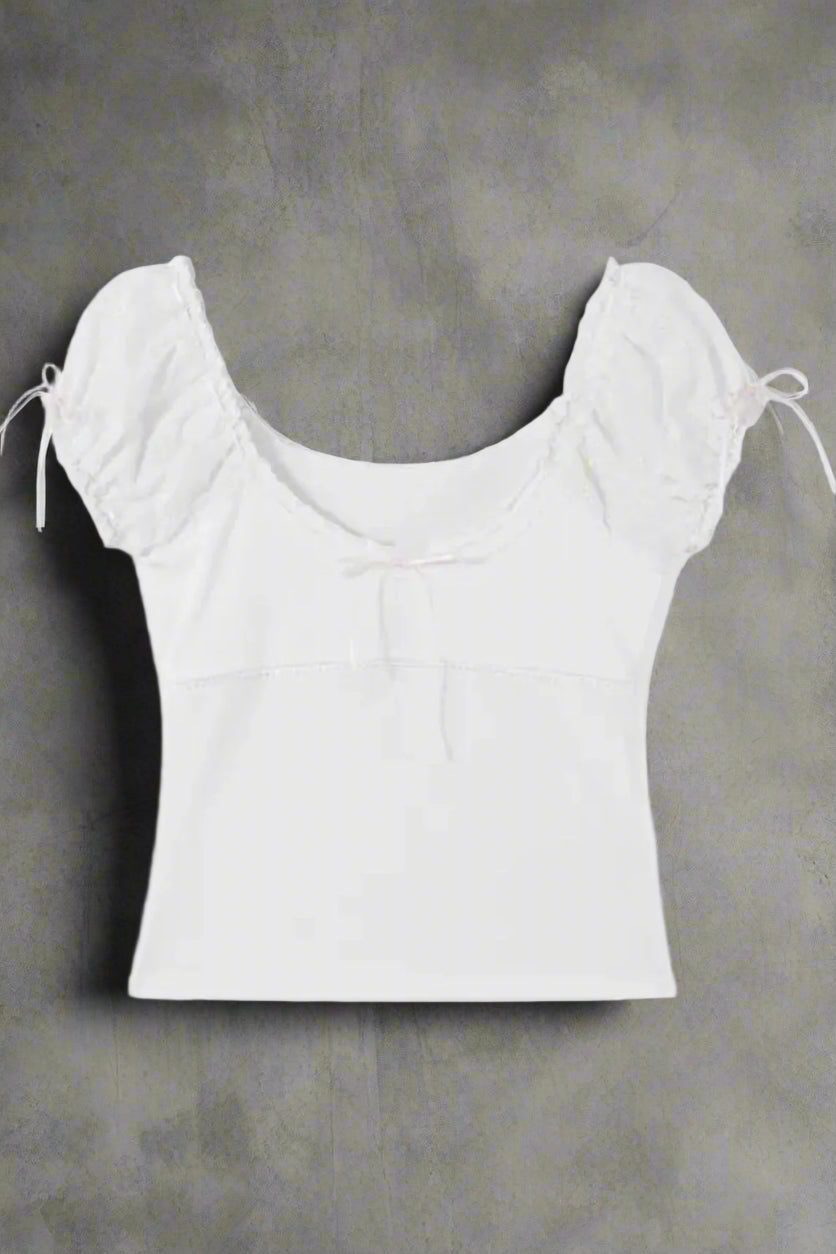 New Style Trends - Coquette Cap Sleeve Lace Trim Top - Outfit Ideas