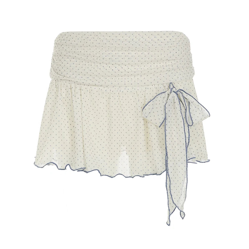 New Style Trends - Coquette Cloud Dot Ruffle Mini Skirt - Outfit Ideas