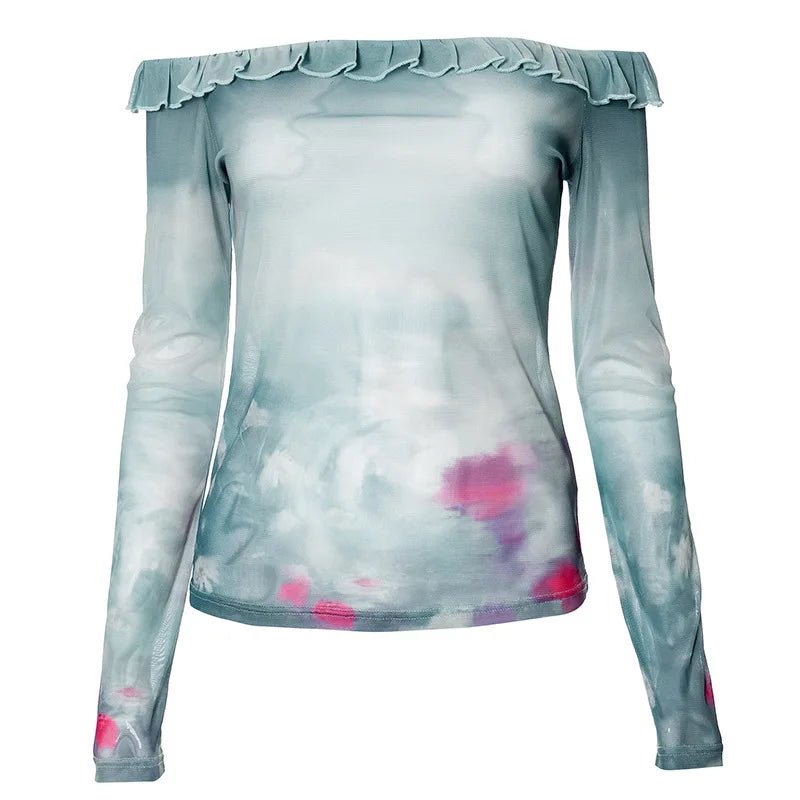 New Style Trends - Coquette Cloudy Sky Off-Shoulder Top - Outfit Ideas