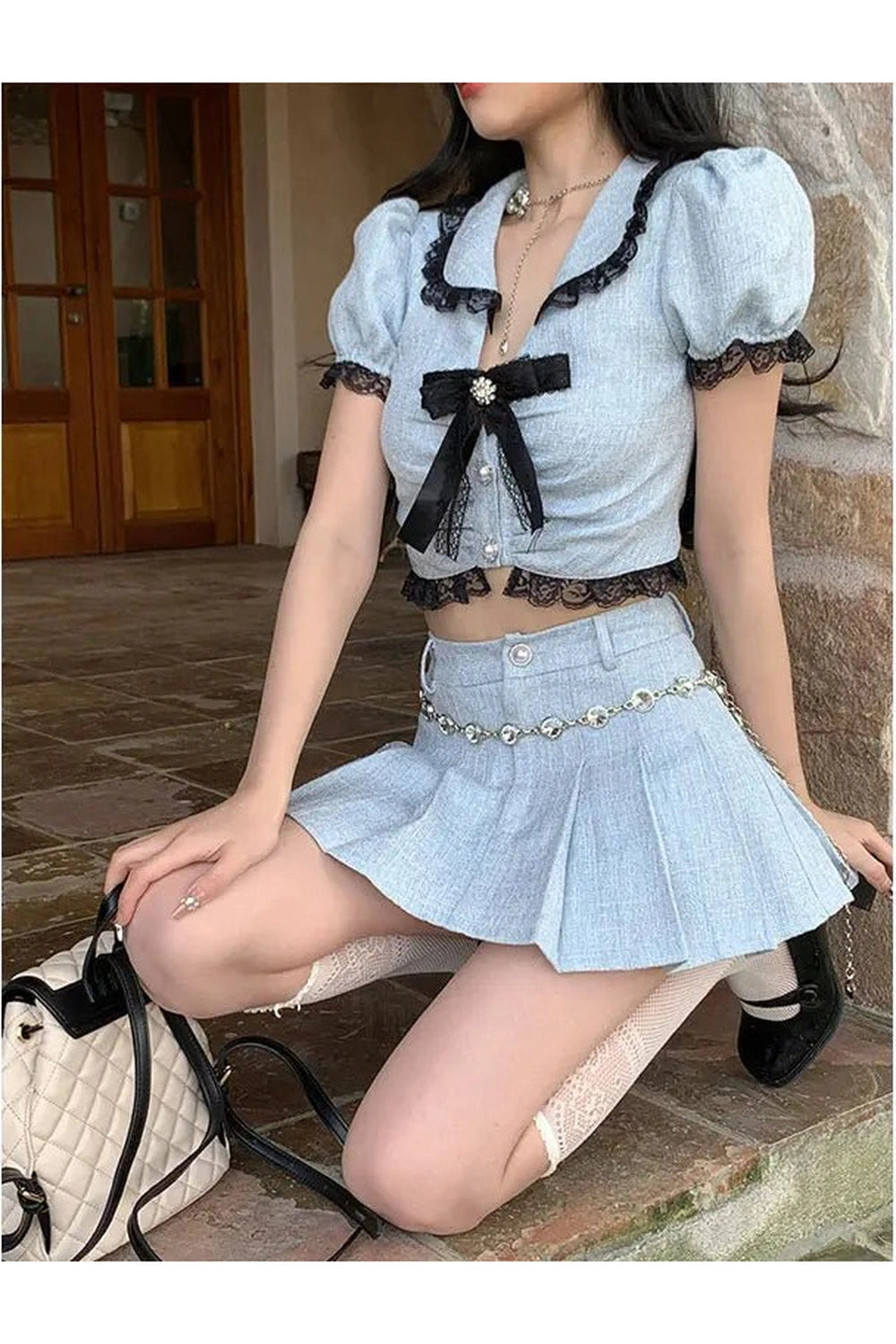 New Style Trends - Coquette Sweet Two Piece Mini Skirt - Outfit Ideas